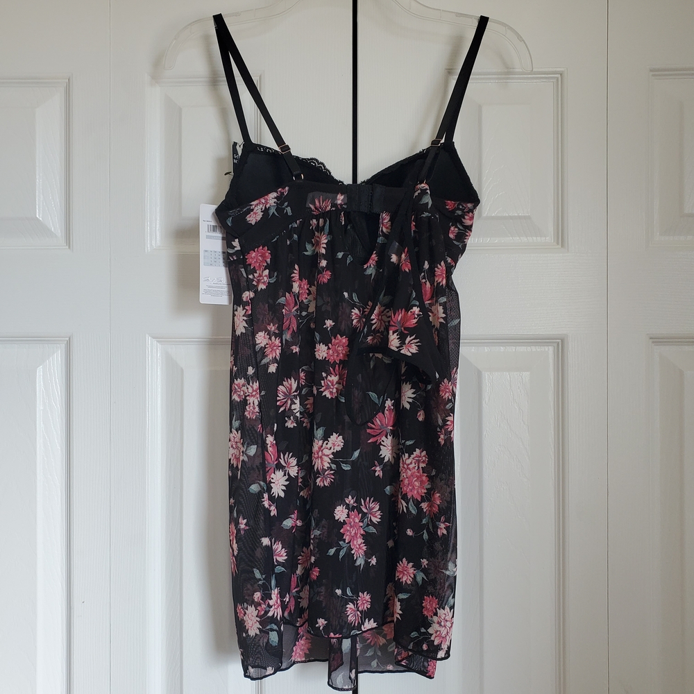 2/$40☀️ Black Floral Babydoll Lingerie - Marilyn Monroe - L - Picture 4 of 9